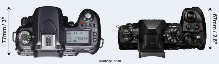 Compare D80 versus E-M1 II top