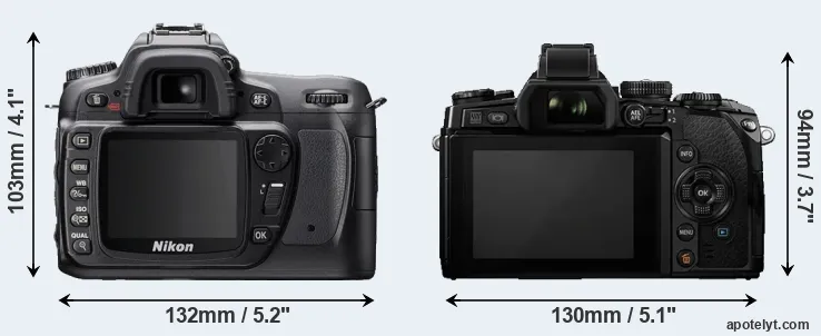 Comparison D80 or E-M1 rear