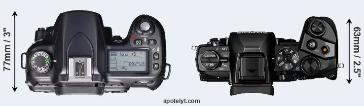 Compare D80 versus E-M1 top