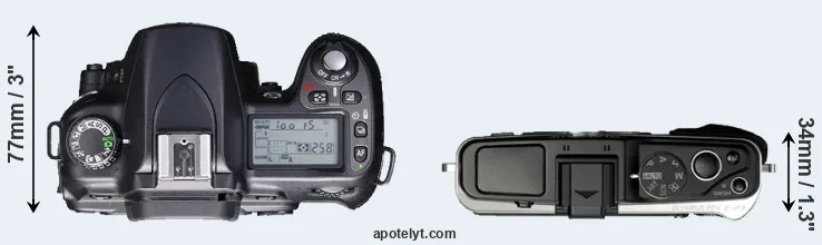 Compare D80 versus E-P3 top