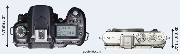 Compare D80 versus E-PL8 top