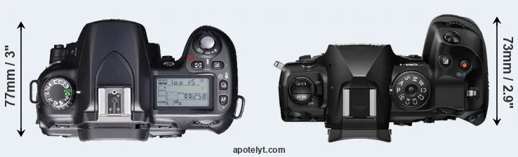 Compare D80 versus OM-1 II top