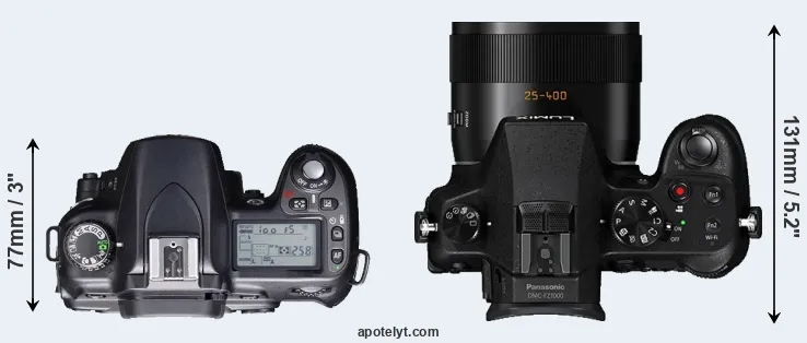 Compare D80 versus FZ1000 top