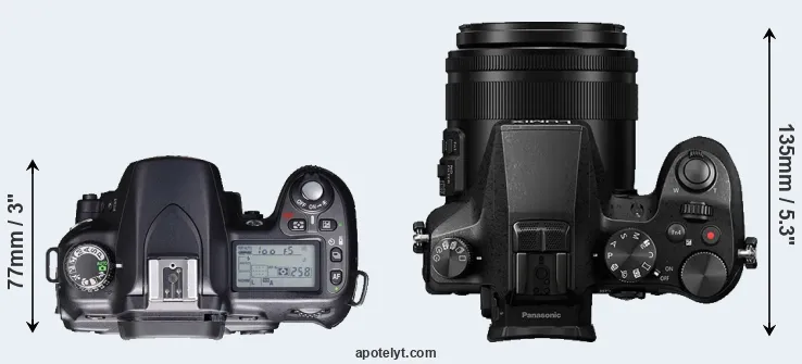 Compare D80 versus FZ2000 top