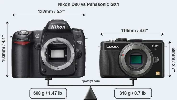 Size Nikon D80 vs Panasonic GX1