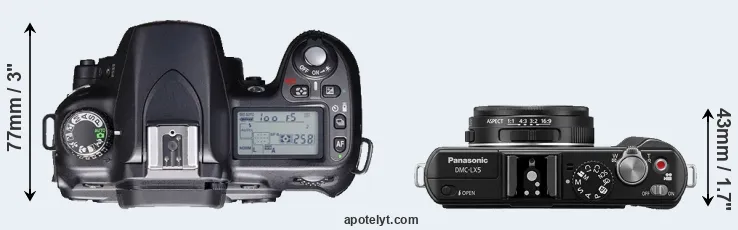 Compare D80 versus LX5 top