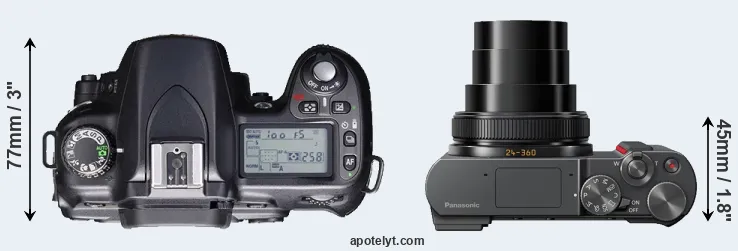 Compare D80 versus TZ200 top