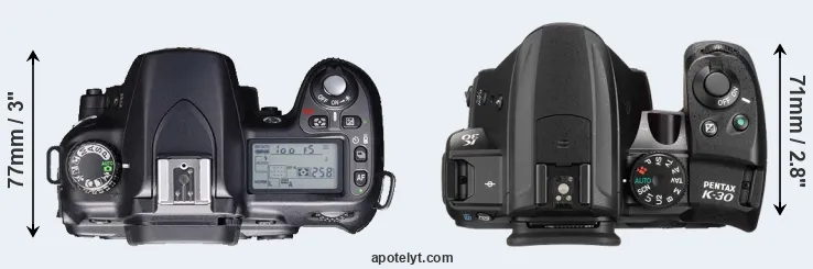 Compare D80 versus K-30 top
