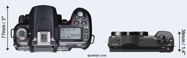 Compare D80 versus A5100 top