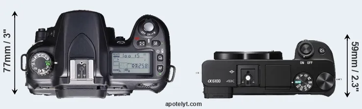Compare D80 versus A6100 top