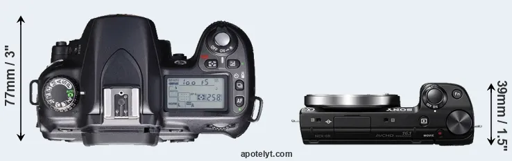 Compare D80 versus NEX-5R top