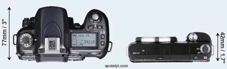 Compare D80 versus NEX-F3 top