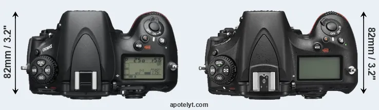 Compare D800 versus D810 top