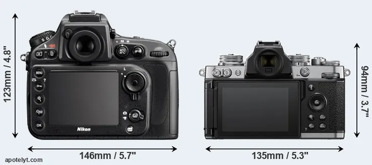 Comparison D800 or Z fc rear