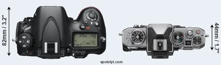 Compare D800 versus Z fc top