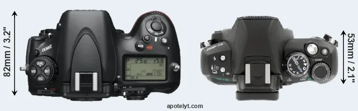 Compare D800 versus E-400 top