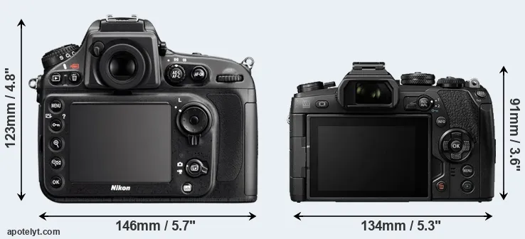 Comparison D800 or E-M1 II rear