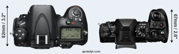 Compare D800 versus E-M1 II top