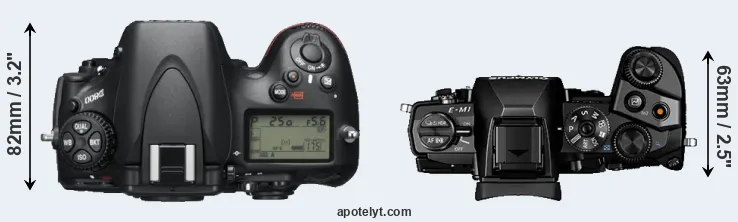 Compare D800 versus E-M1 top