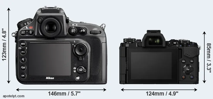 Comparison D800 or E-M5 II rear