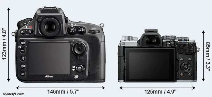 Comparison D800 or E-M5 III rear