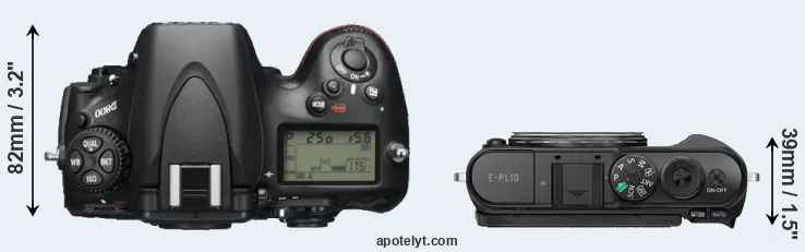 Compare D800 versus E-PL10 top