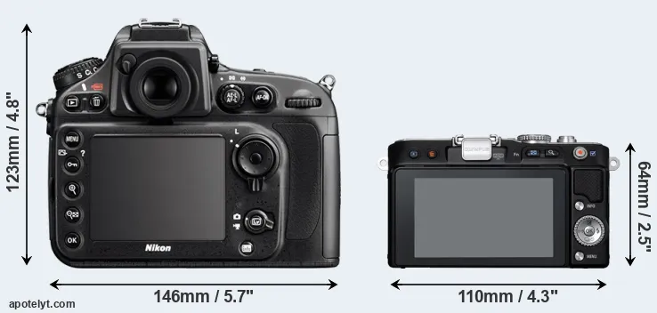 Comparison D800 or E-PL3 rear