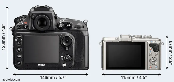 Comparison D800 or E-PL8 rear