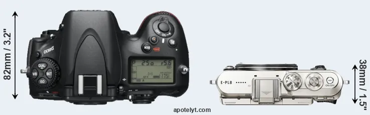 Compare D800 versus E-PL8 top