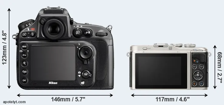 Comparison D800 or E-PL9 rear