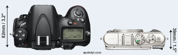 Compare D800 versus E-PL9 top