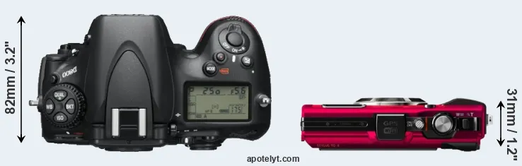 Compare D800 versus TG-4 top