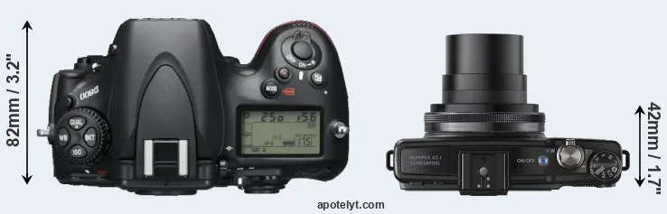 Compare D800 versus XZ-1 top