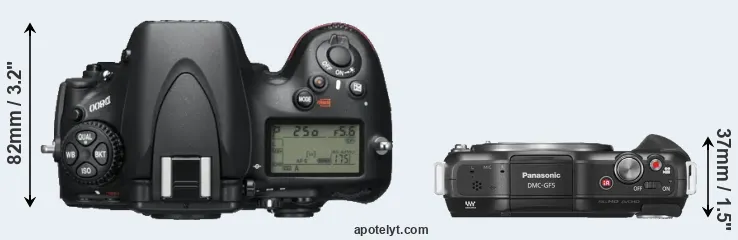 Compare D800 versus GF5 top