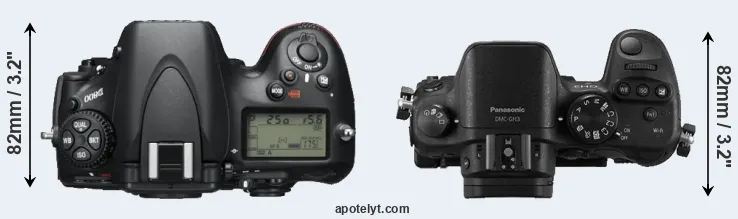 Compare D800 versus GH3 top