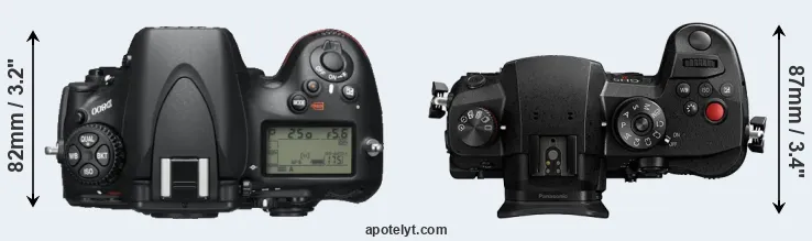 Compare D800 versus GH5 II top