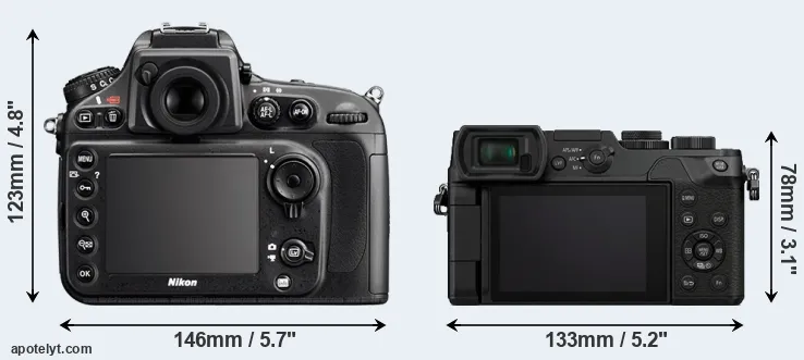 Comparison D800 or GX8 rear