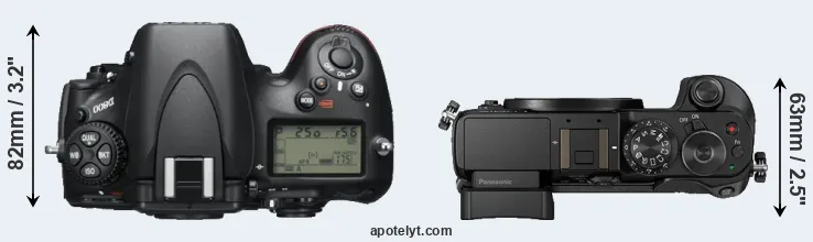 Compare D800 versus GX8 top