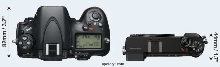 Compare D800 versus GX85 top