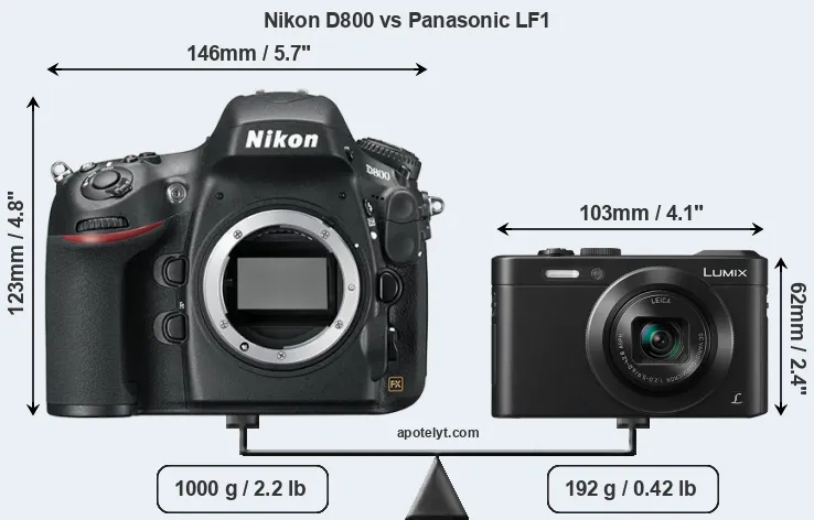 Size Nikon D800 vs Panasonic LF1