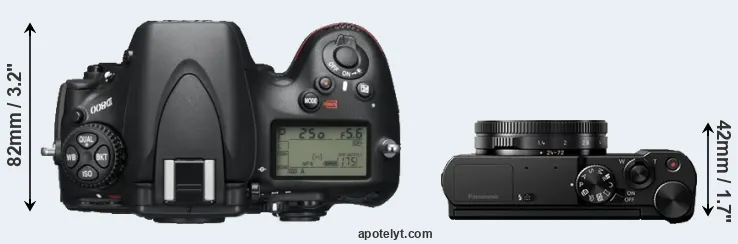 Compare D800 versus LX15 top