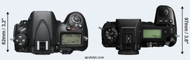 Compare D800 versus S1R top