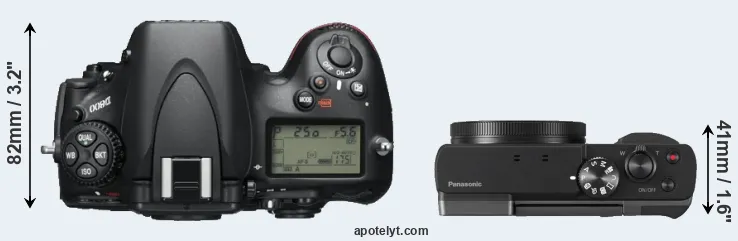 Compare D800 versus ZS70 top