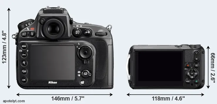 Comparison D800 or WG-6 rear