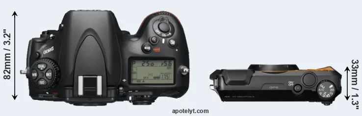 Compare D800 versus WG-6 top