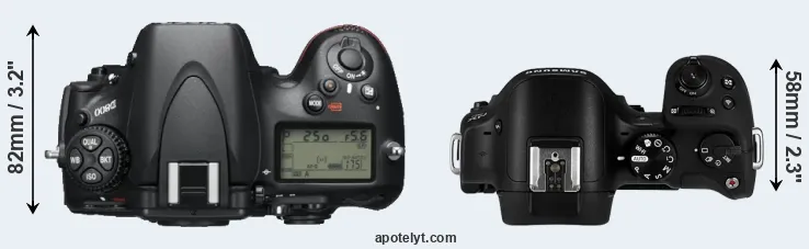 Compare D800 versus NX30 top