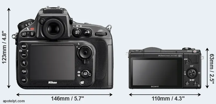 Comparison D800 or A5100 rear