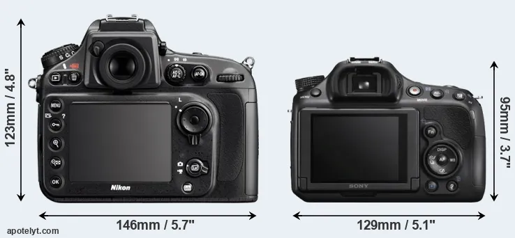 Comparison D800 or A58 rear