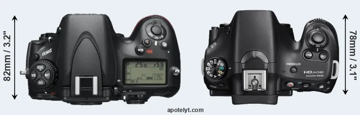 Compare D800 versus A58 top