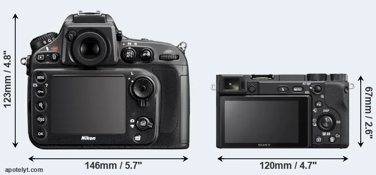 Comparison D800 or A6400 rear